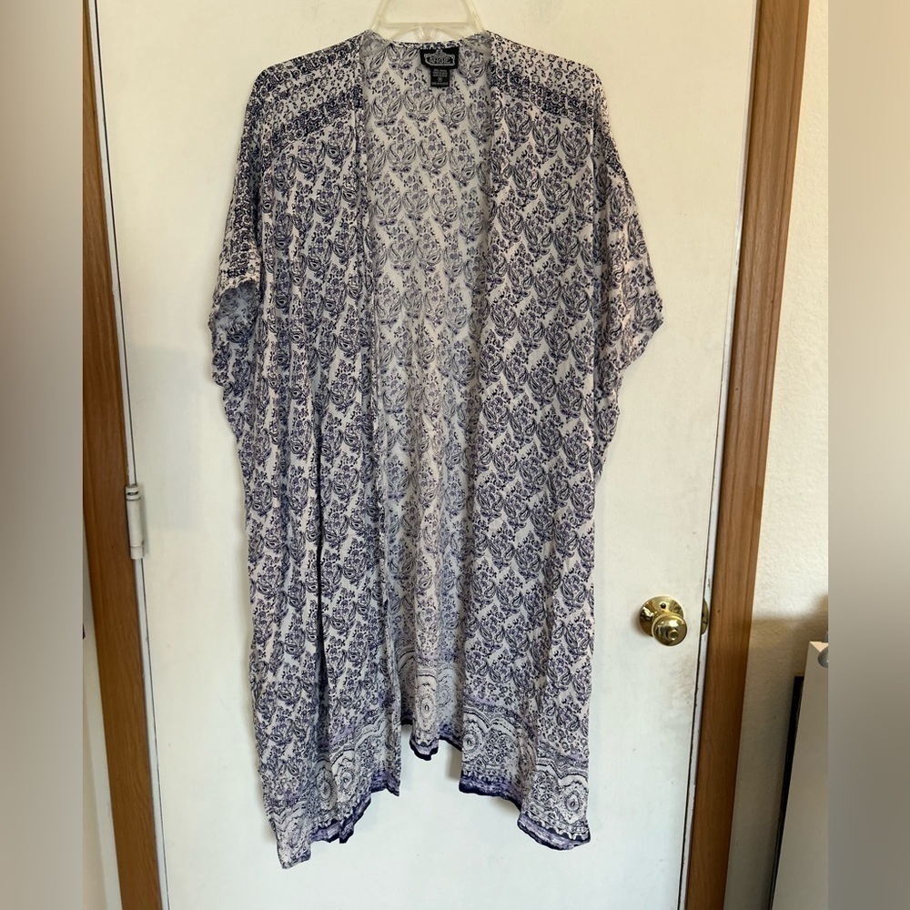 Angie Kimono Open Front kimono  Boho Coastal Cottagecore Art to wear medium